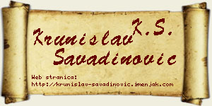Krunislav Savadinović vizit kartica